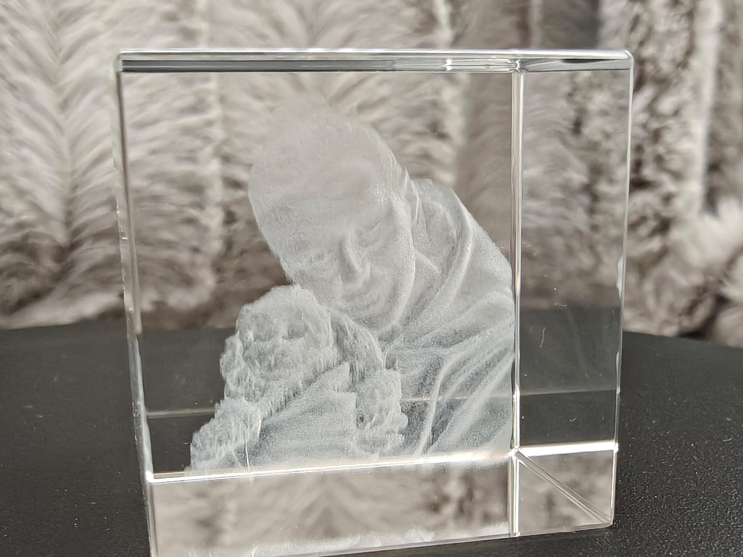3D Foto im Kristall Würfel Kristallwürfel Gravur Fotogravur 30x30x30mm