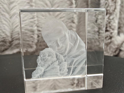 3D Foto im Kristall Würfel Kristallwürfel Gravur Fotogravur 30x30x30mm
