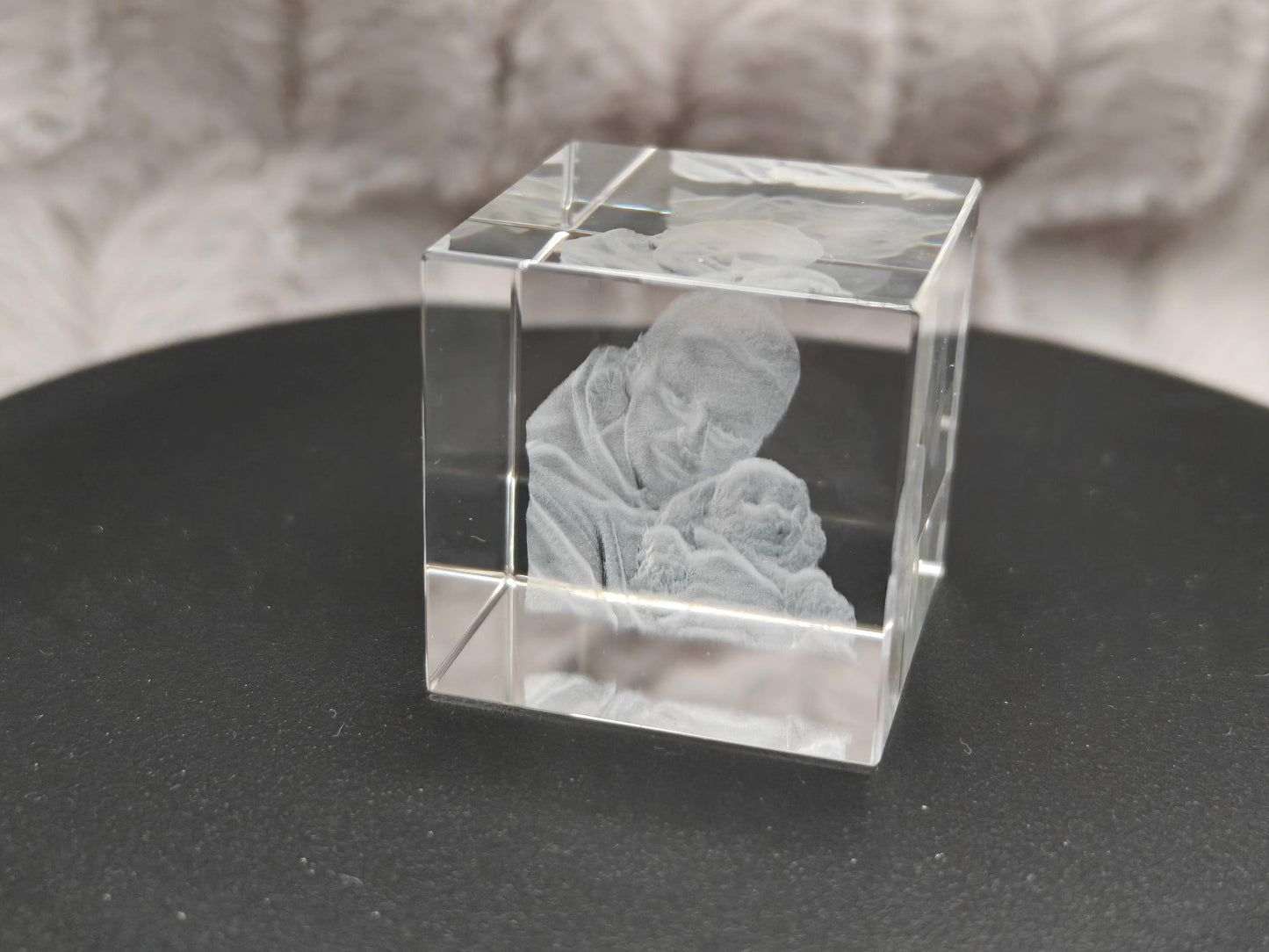 3D Foto im Kristall Würfel Kristallwürfel Gravur Fotogravur 30x30x30mm