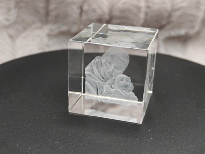 3D Foto im Kristall Würfel Kristallwürfel Gravur Fotogravur 30x30x30mm