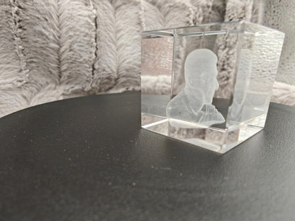 3D Foto im Kristall Würfel Kristallwürfel Gravur Fotogravur 30x30x30mm