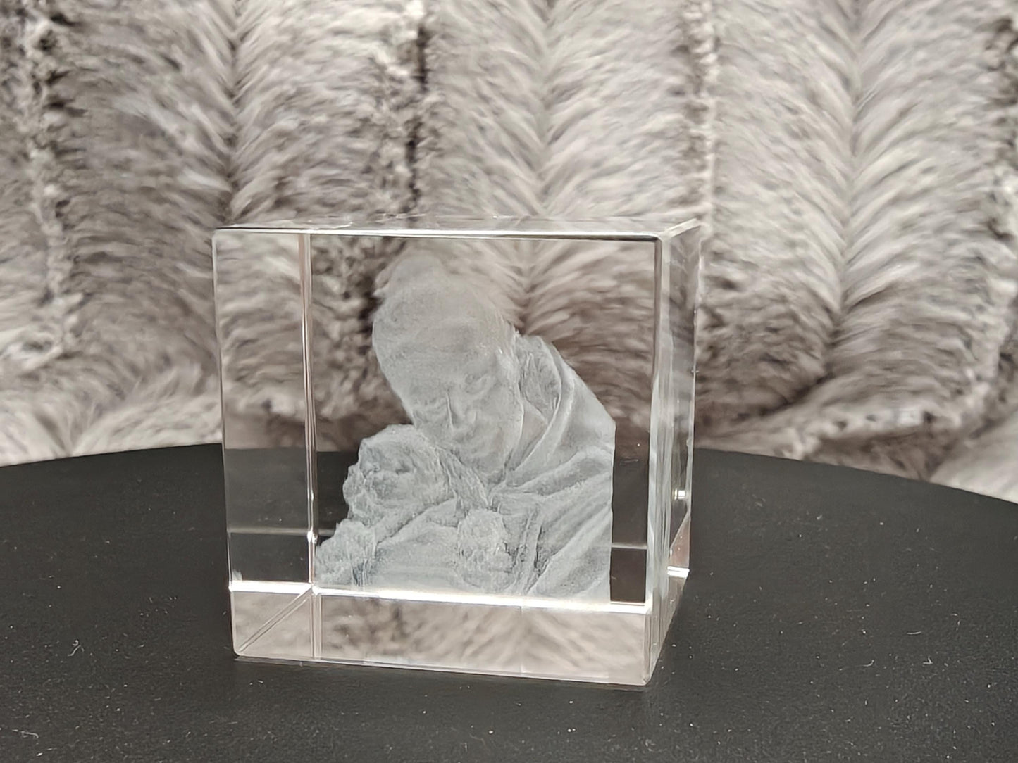 3D Foto im Kristall Würfel Kristallwürfel Gravur Fotogravur 30x30x30mm
