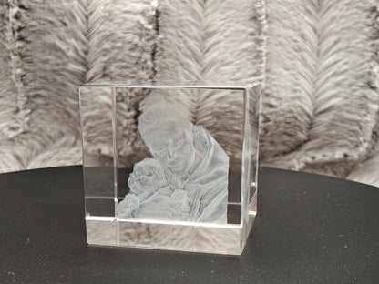 3D Foto im Kristall Würfel Kristallwürfel Gravur Fotogravur 30x30x30mm