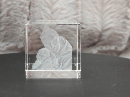 3D Foto im Kristall Würfel Kristallwürfel Gravur Fotogravur 30x30x30mm