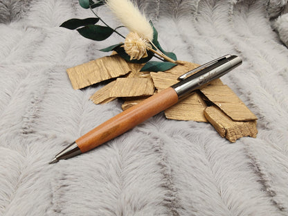 Edler Kugelschreiber Gelstift personalisiert mit Gravur braun Kuli Stift Holz Gastgeschenk Geschenk Gift