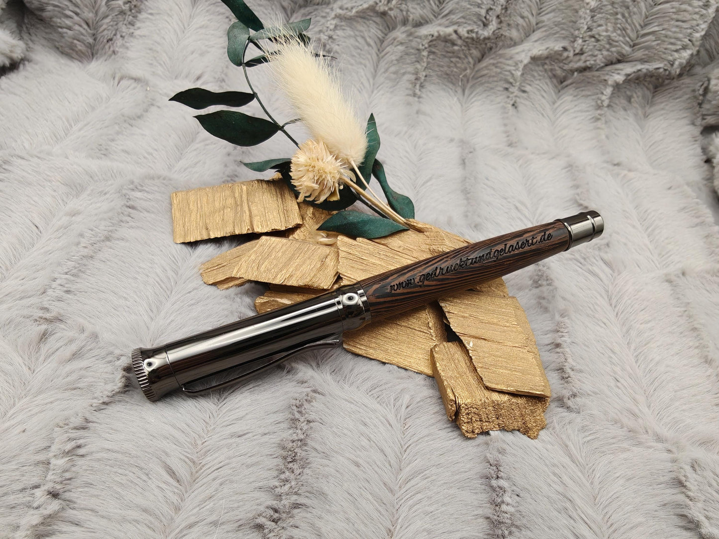 Edler Gelstift massiv personalisiert mit Gravur Kugelschreiber Kuli Stift Holz Gastgeschenk Geschenk Gift