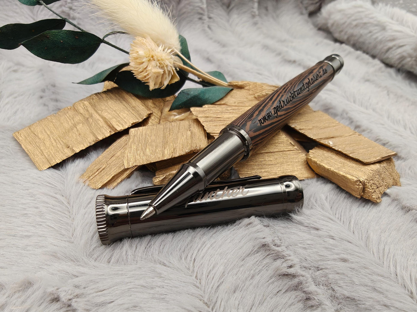 Edler Gelstift massiv personalisiert mit Gravur Kugelschreiber Kuli Stift Holz Gastgeschenk Geschenk Gift