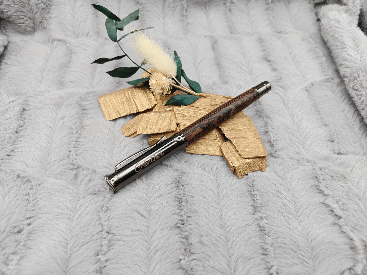 Edler Gelstift massiv personalisiert mit Gravur Kugelschreiber Kuli Stift Holz Gastgeschenk Geschenk Gift
