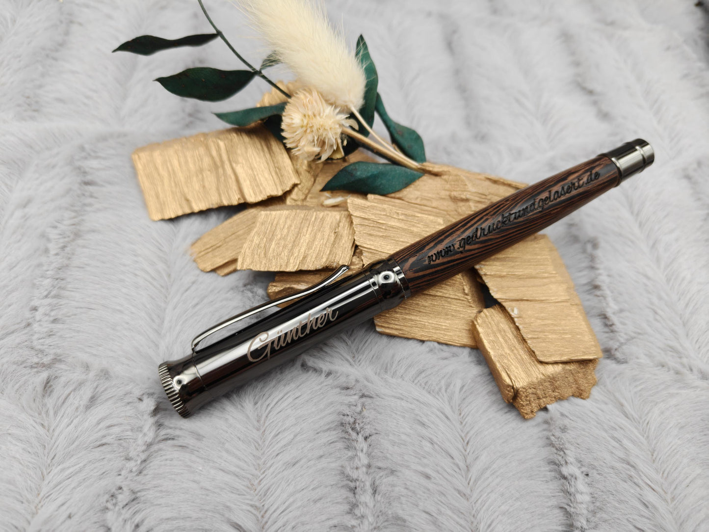Edler Gelstift massiv personalisiert mit Gravur Kugelschreiber Kuli Stift Holz Gastgeschenk Geschenk Gift