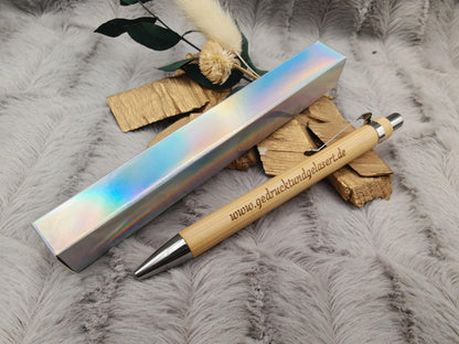 Kugelschreiber personalisiert aus Bambus mit Gravur schwarz Kuli Stift Holz Gastgeschenk Geschenk Gift