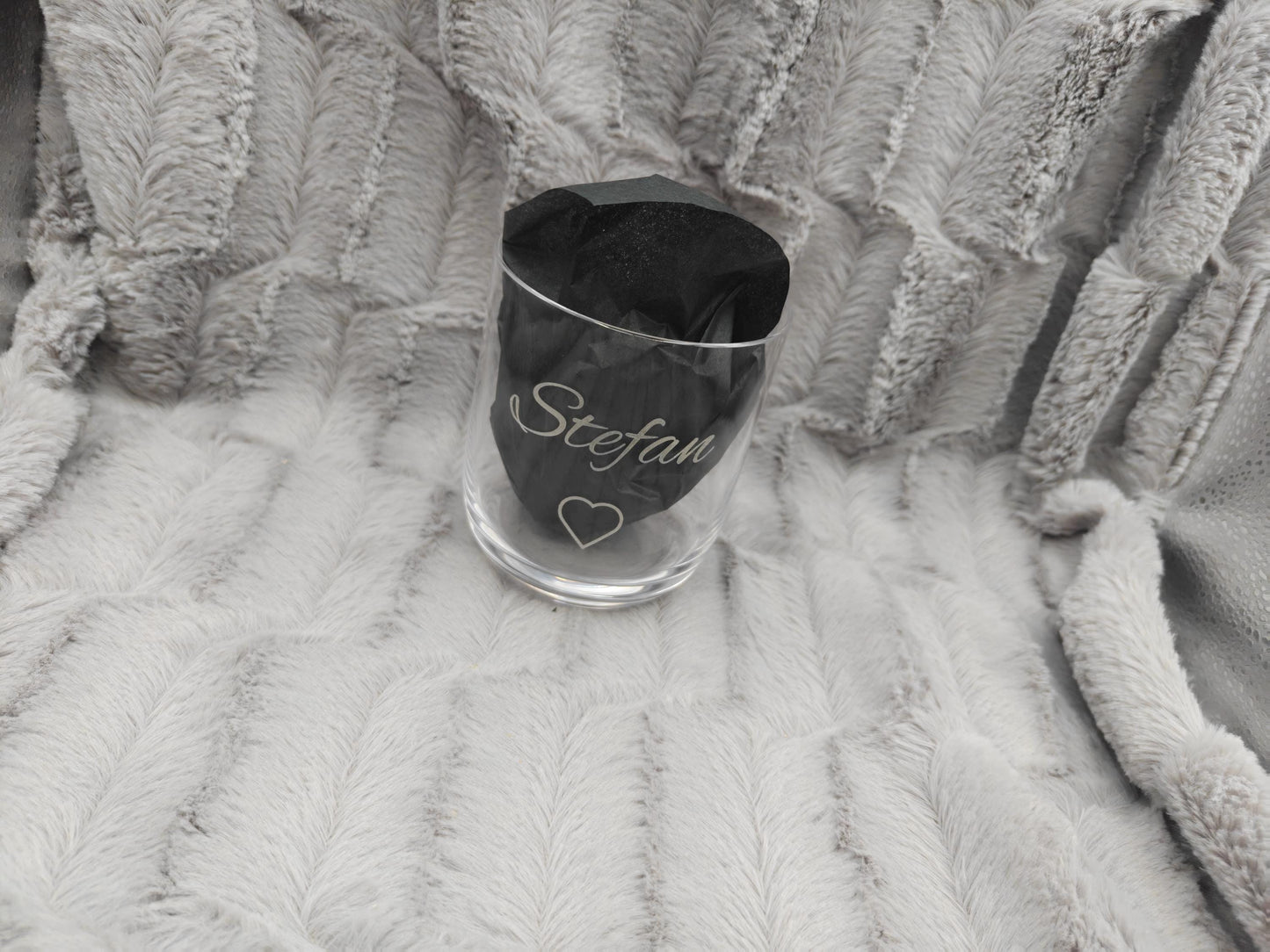 Trinkglas mit Gravur personalisiert Bleikristall Glas Becherglas 330ml mit individueller Gravur