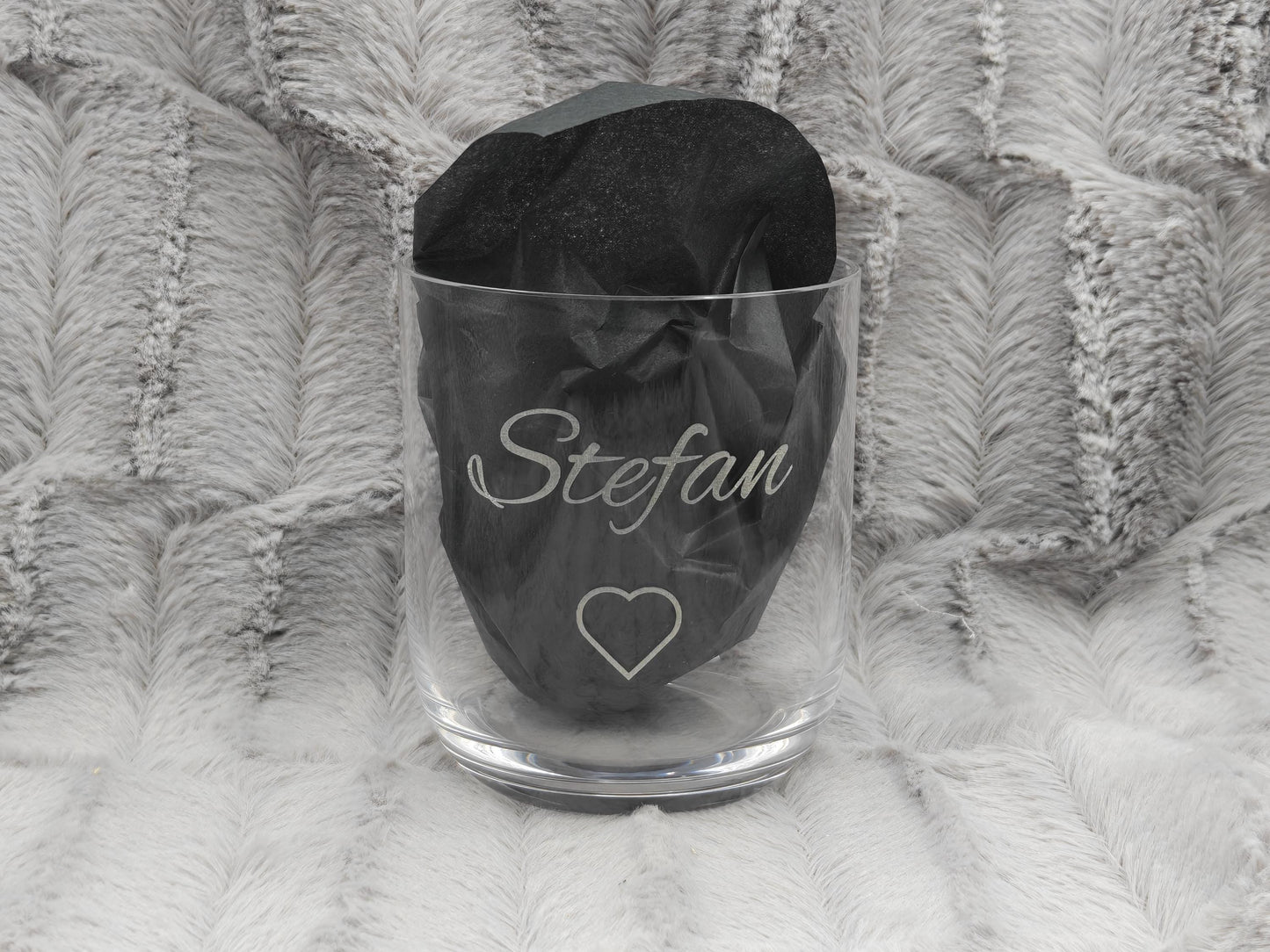 Trinkglas mit Gravur personalisiert Bleikristall Glas Becherglas 330ml mit individueller Gravur