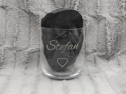 Trinkglas mit Gravur personalisiert Bleikristall Glas Becherglas 330ml mit individueller Gravur
