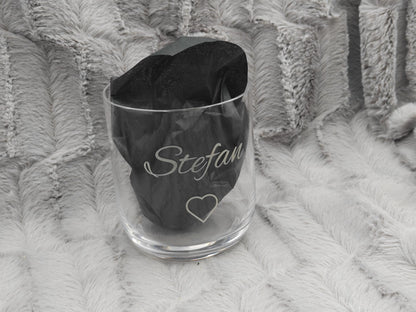 Trinkglas mit Gravur personalisiert Bleikristall Glas Becherglas 330ml mit individueller Gravur