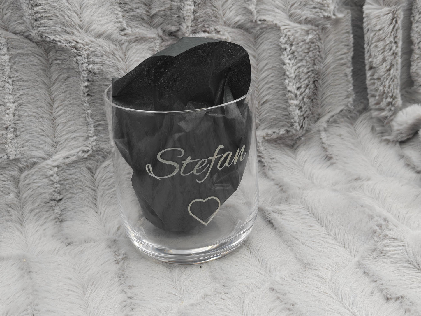 Trinkglas mit Gravur personalisiert Bleikristall Glas Becherglas 330ml mit individueller Gravur