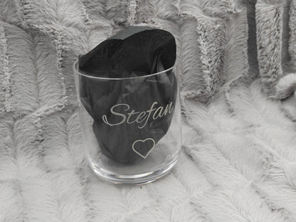 Trinkglas mit Gravur personalisiert Bleikristall Glas Becherglas 330ml mit individueller Gravur