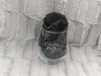 Trinkglas mit Gravur personalisiert Glas Becherglas Weinglas 450ml mit individueller Gravur