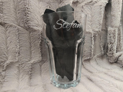 Latte Macchiato Glas mit Gravur personalisiert | Kaffeeglas mit Name oder Spruch | Geschenkidee Geburtstag & Einzug | Trinkglas individuell