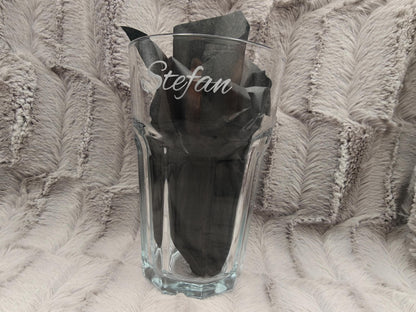 Latte Macchiato Glas mit Gravur personalisiert | Kaffeeglas mit Name oder Spruch | Geschenkidee Geburtstag & Einzug | Trinkglas individuell