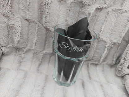 Latte Macchiato Glas mit Gravur personalisiert | Kaffeeglas mit Name oder Spruch | Geschenkidee Geburtstag & Einzug | Trinkglas individuell