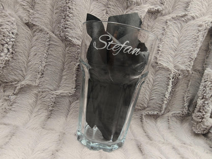 Latte Macchiato Glas mit Gravur personalisiert | Kaffeeglas mit Name oder Spruch | Geschenkidee Geburtstag & Einzug | Trinkglas individuell