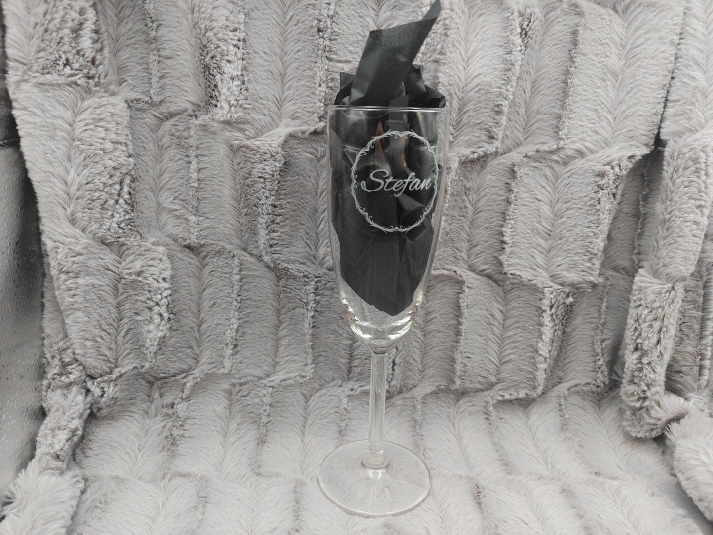 Sektglas mit Gravur personalisiert Glas Sektkelch 210ml Geschenkidee Namensgravur