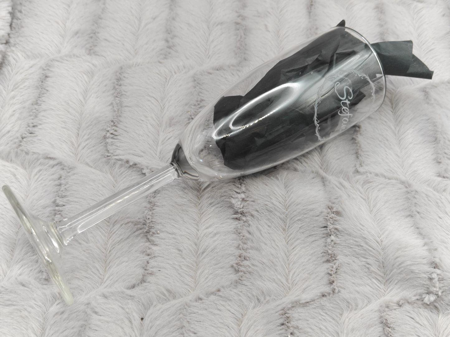 Sektglas mit Gravur personalisiert Glas Sektkelch 210ml Geschenkidee Namensgravur