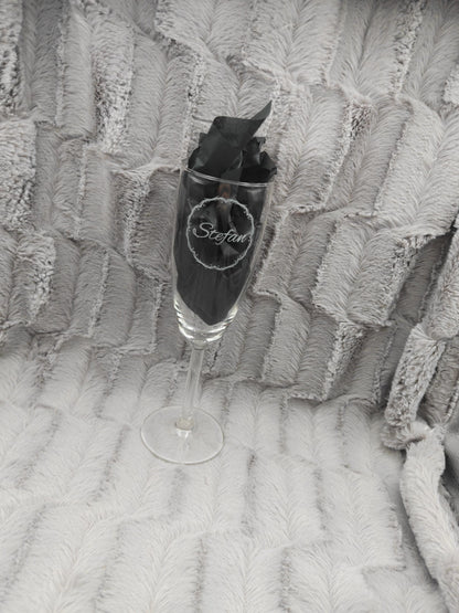 Sektglas mit Gravur personalisiert Glas Sektkelch 210ml Geschenkidee Namensgravur
