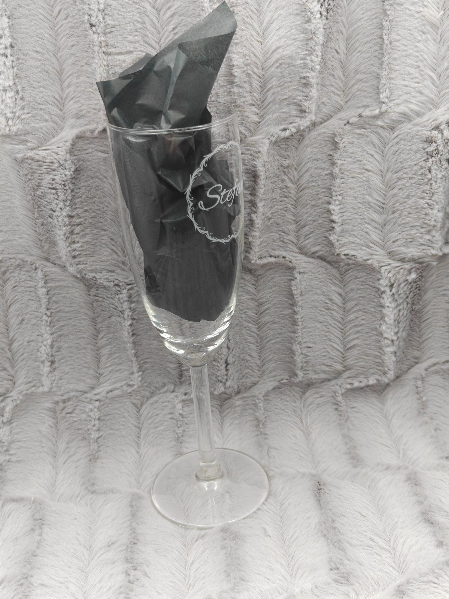 Sektglas mit Gravur personalisiert Glas Sektkelch 210ml Geschenkidee Namensgravur