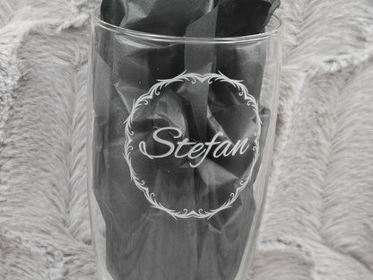 Sektglas mit Gravur personalisiert Glas Sektkelch 210ml Geschenkidee Namensgravur