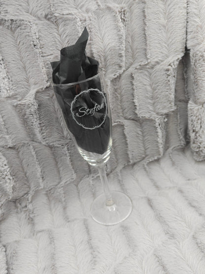 Sektglas mit Gravur personalisiert Glas Sektkelch 210ml Geschenkidee Namensgravur