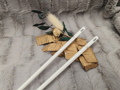 Personalisierte Essstäbchen aus Keramik mit Gravur | 1 Paar Chopsticks mit Name | Weiß & Gold | Individuelles Geschenk Sushi-Liebhaber