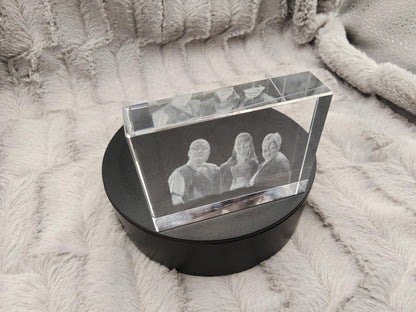 3D Foto im Kristall Quaderförmig Gravur Fotogravur 80x60x20mm