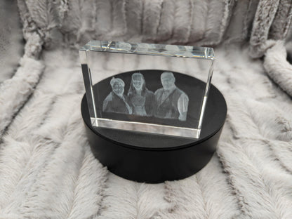 3D Foto im Kristall Quaderförmig Gravur Fotogravur 80x60x20mm