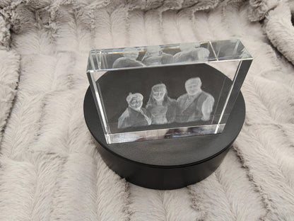 3D Foto im Kristall Quaderförmig Gravur Fotogravur 80x60x20mm