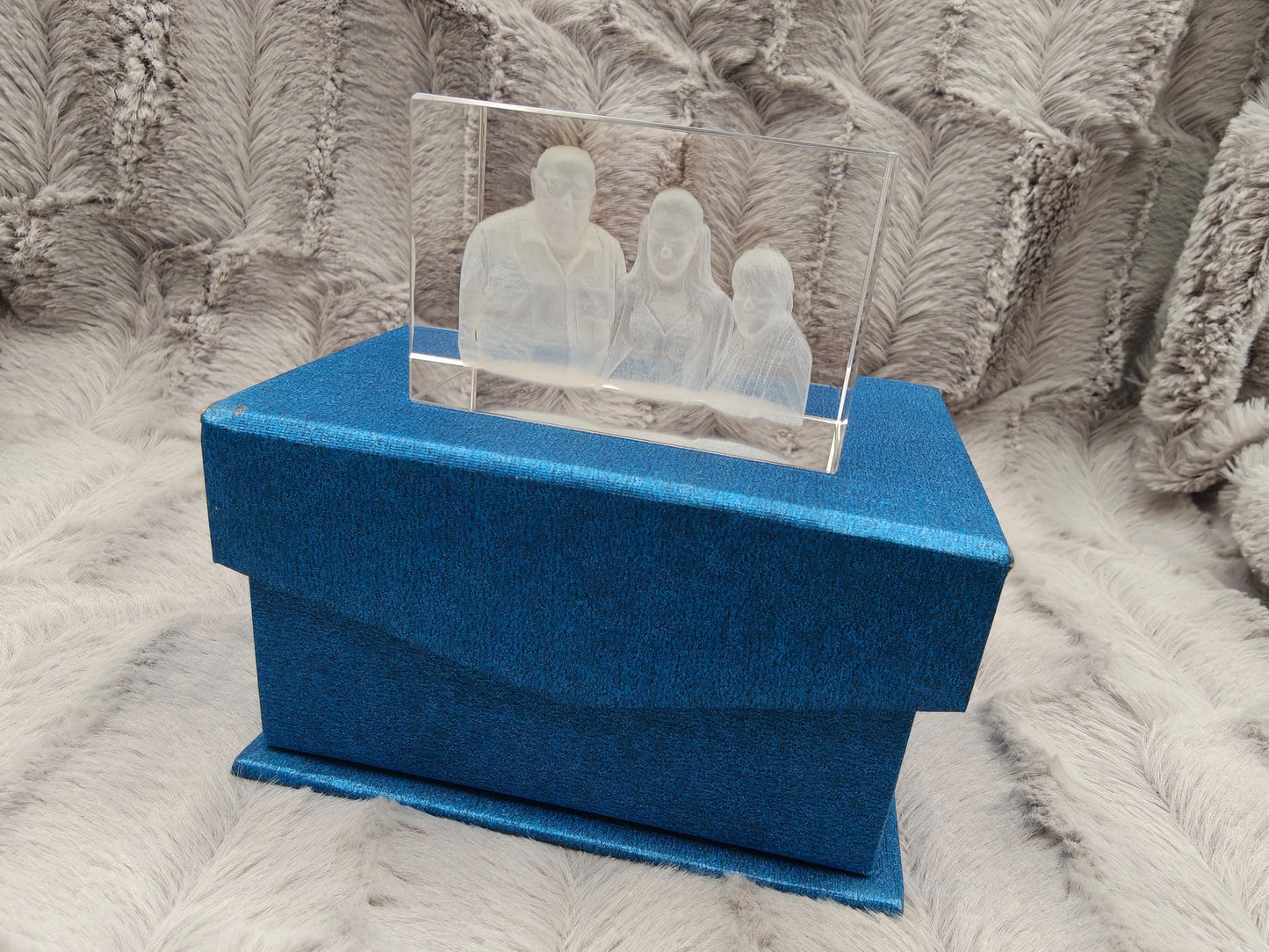 3D Foto im Kristall Quaderförmig Gravur Fotogravur 60x40x40mm