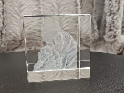 3D Foto im Kristall Würfel Kristallwürfel Gravur Fotogravur 30x30x30mm