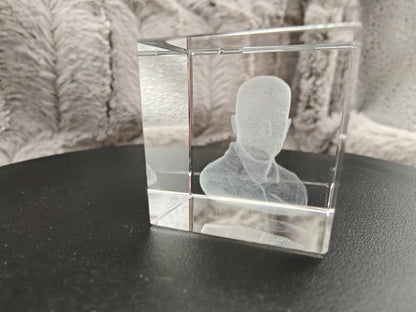 3D Foto im Kristall Würfel Kristallwürfel Gravur Fotogravur 30x30x30mm