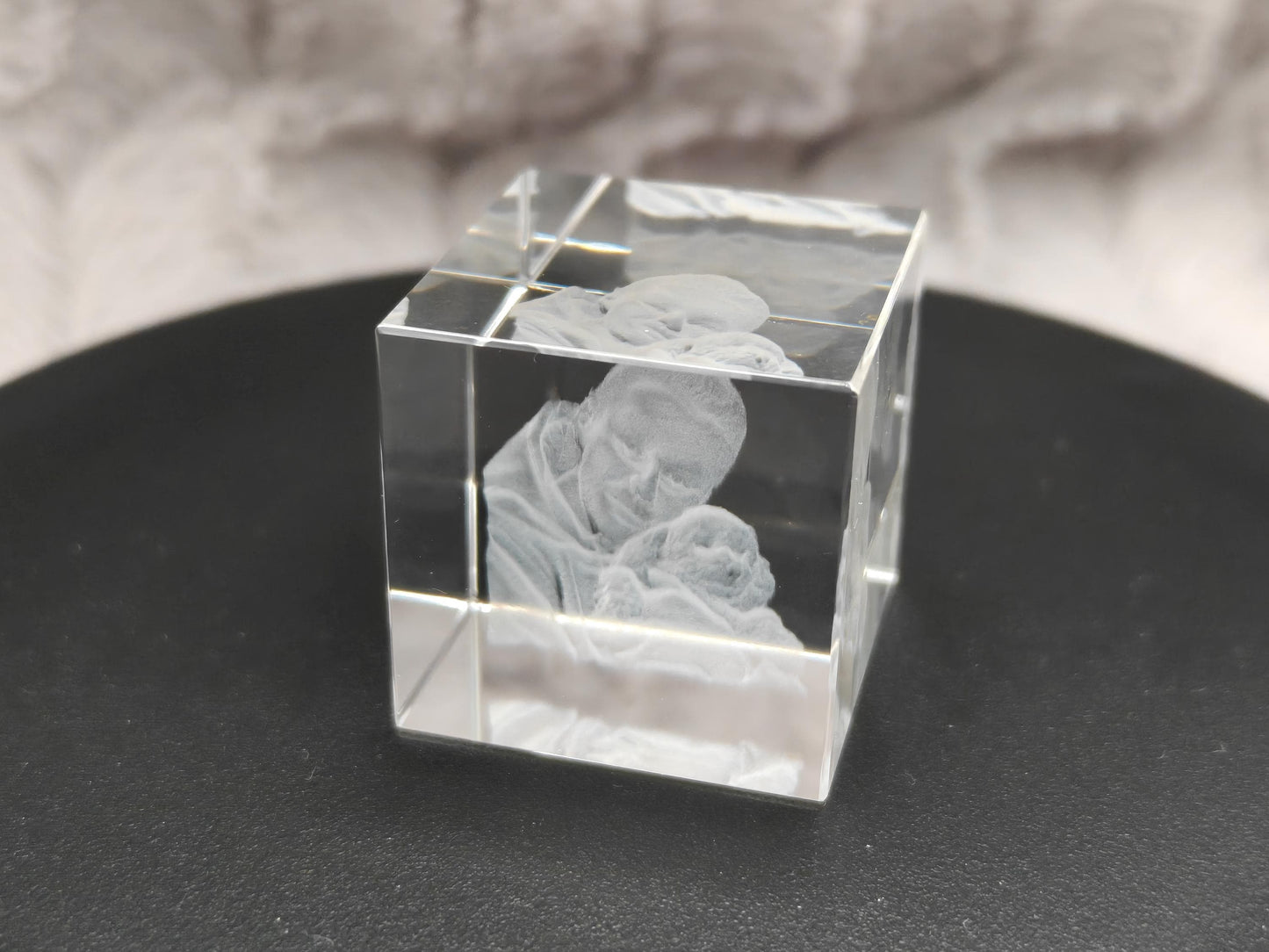 3D Foto im Kristall Würfel Kristallwürfel Gravur Fotogravur 30x30x30mm