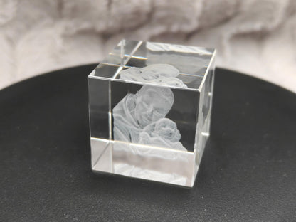 3D Foto im Kristall Würfel Kristallwürfel Gravur Fotogravur 30x30x30mm