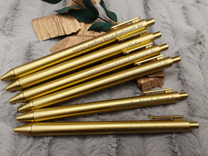 Kugelschreiber personalisiert Gold mit Gravur Kuli Stift Holz Gastgeschenk Geschenk