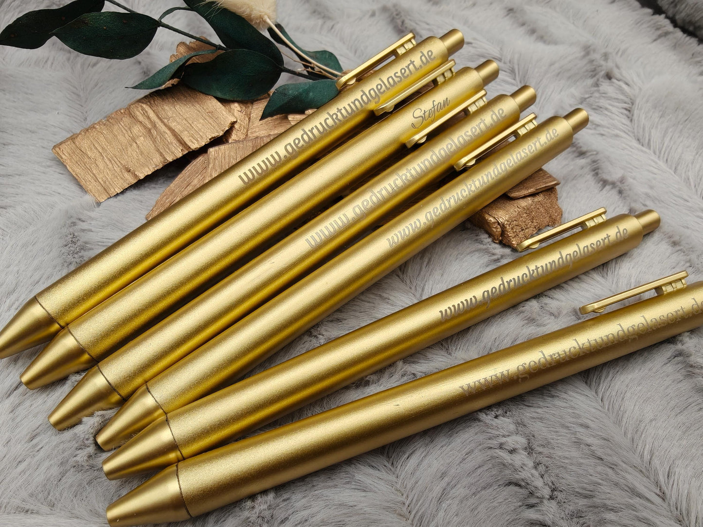 Kugelschreiber personalisiert Gold mit Gravur Kuli Stift Holz Gastgeschenk Geschenk