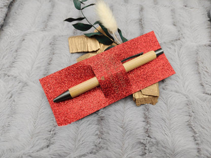 Kugelschreiber personalisiert Kleines Dankeschön 5 Glitzerfarben Glamour Geschenk Bambus individueller Gravur