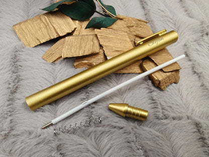 Kugelschreiber personalisiert Gold mit Gravur Kuli Stift Holz Gastgeschenk Geschenk
