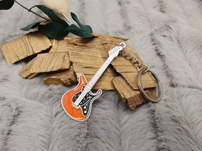 Schlüsselanhänger personalisiert Gitarre mit Gravur 70x26x1,6mm Geschenk