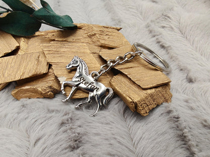 Schlüsselanhänger personalisiert Pferd Pony Metall mit individueller Gravur Geschenk