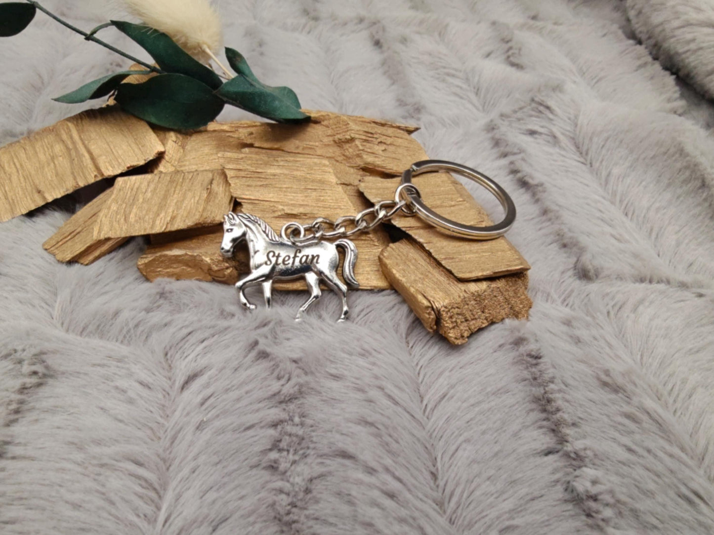 Schlüsselanhänger personalisiert Pferd Pony Metall mit individueller Gravur Geschenk