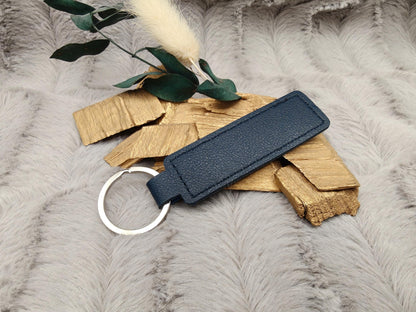 Schlüsselanhänger personalisiert rechteckig Kunstleder mit Gravur 71x25x3,3mm Geschenk