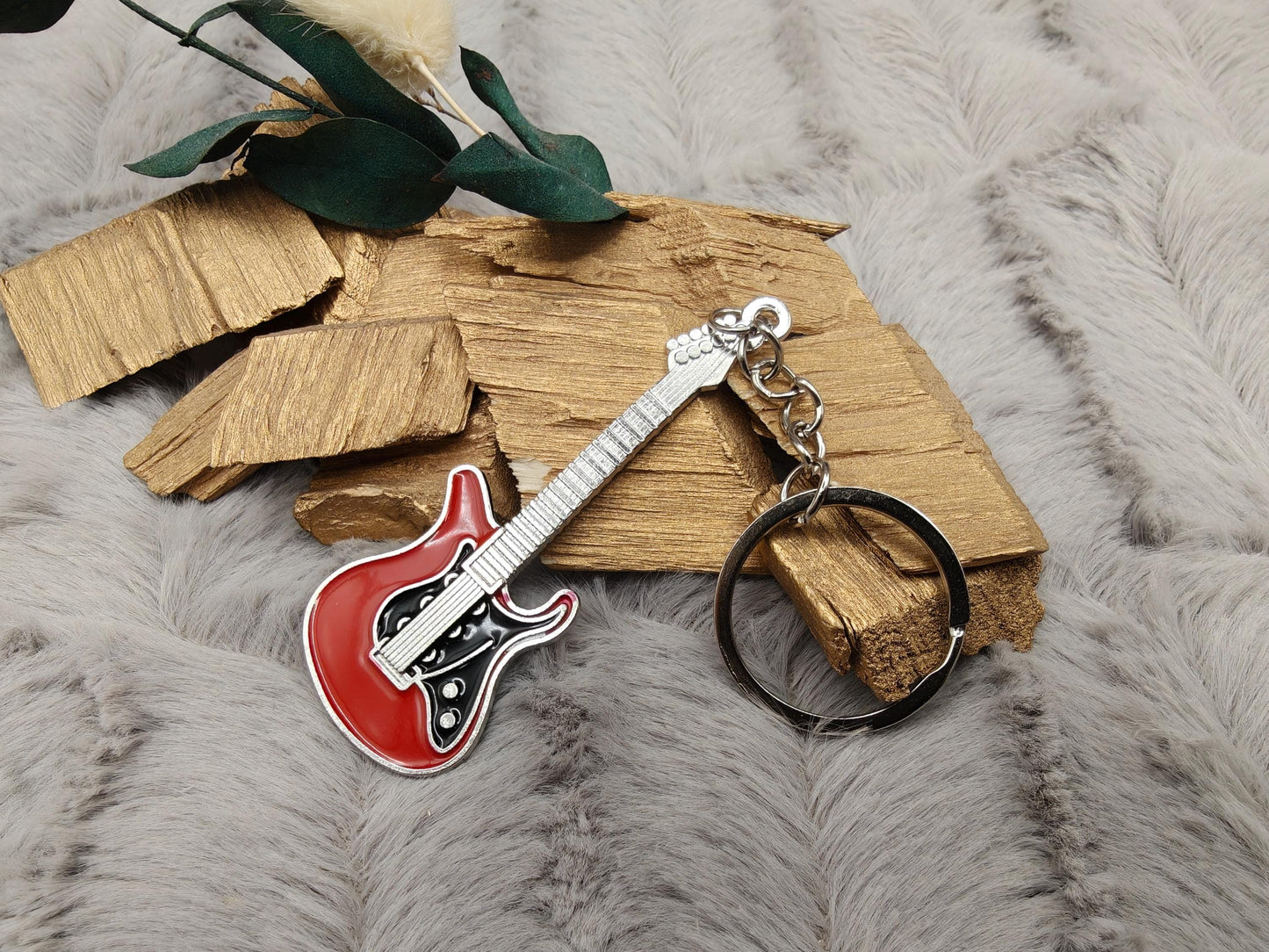 Schlüsselanhänger personalisiert Gitarre mit Gravur 70x26x1,6mm Geschenk