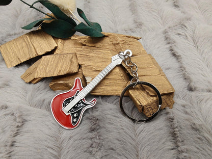 Schlüsselanhänger personalisiert Gitarre mit Gravur 70x26x1,6mm Geschenk